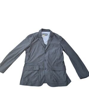 Eddie Bauer Travex Jacket Mens 46 Gray Blazer Sport Coat Travel Stretch Nylon